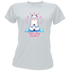 Camiseta Baby Look Lhama Take a deep breath