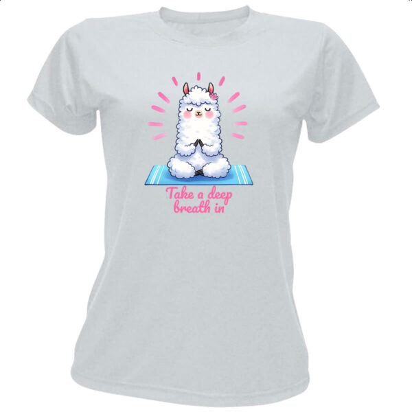Camiseta Baby Look Lhama Take a deep breath