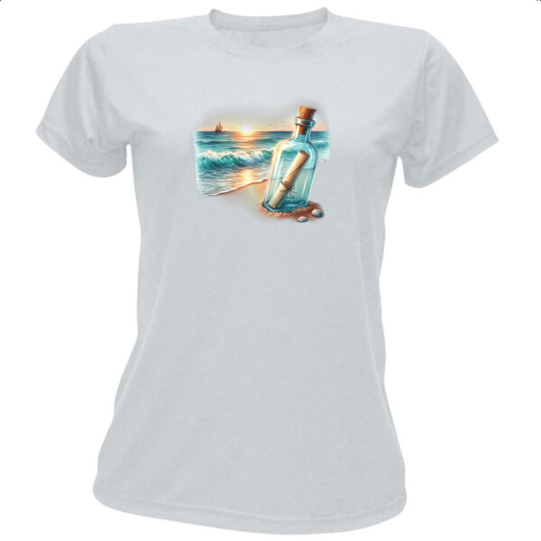Camiseta Baby Look Mensagem na garrada travel art