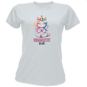 Camiseta Baby Look Namaste Unicornio
