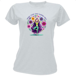 Camiseta Baby Look Namaste Yoga Girl Flowers