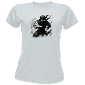 Camiseta Baby Look Ninja Smoke Grafite Arte
