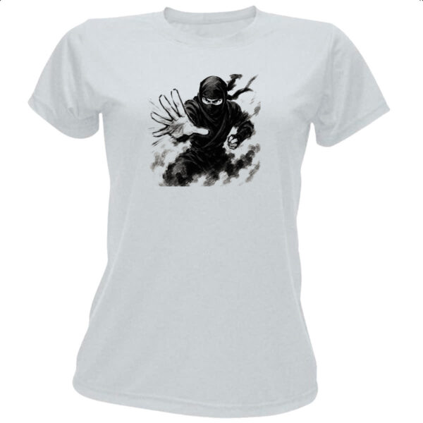 Camiseta Baby Look Ninja Smoke Grafite Arte