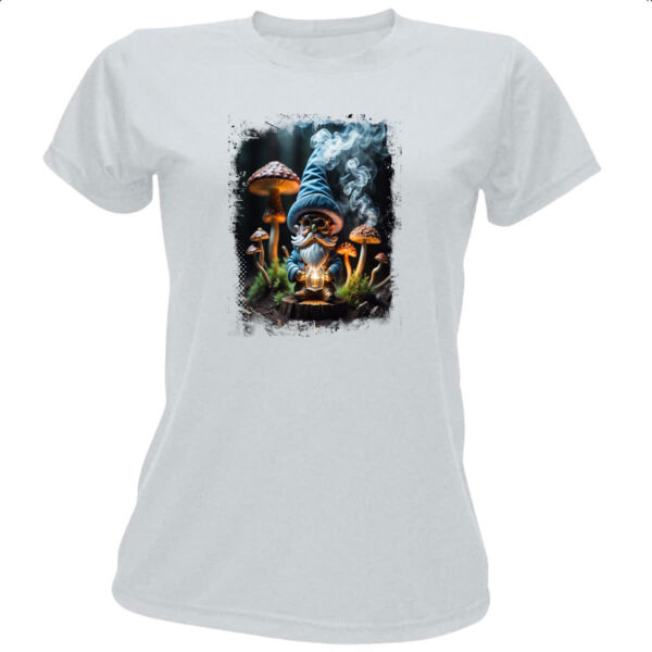 Camiseta Baby Look Floresta Gnomo Cogumelo