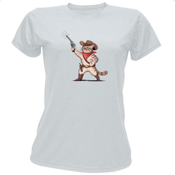 Camiseta Baby Look Gato Cowboy