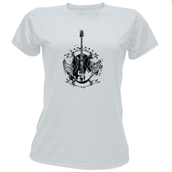 Camiseta Baby Look Guitarra asas vintage