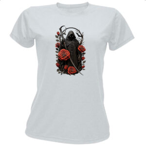 Camiseta Baby Look Morte entre rosas