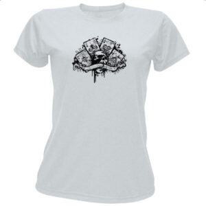 Camiseta Baby Look Quadra de ases caveira