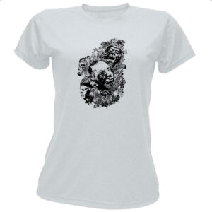 Camiseta Baby Look Zumbis psicodelico arte