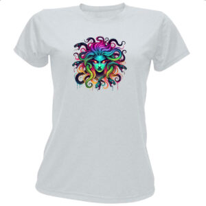 Camiseta Baby Look Medusa Neon Art