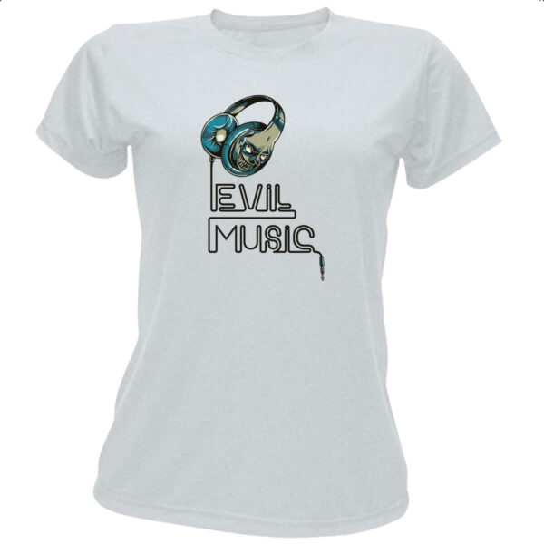 Camiseta Baby Look Evil Music