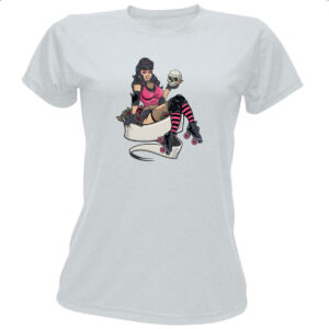 Camiseta Baby Look Patinadora com cranio