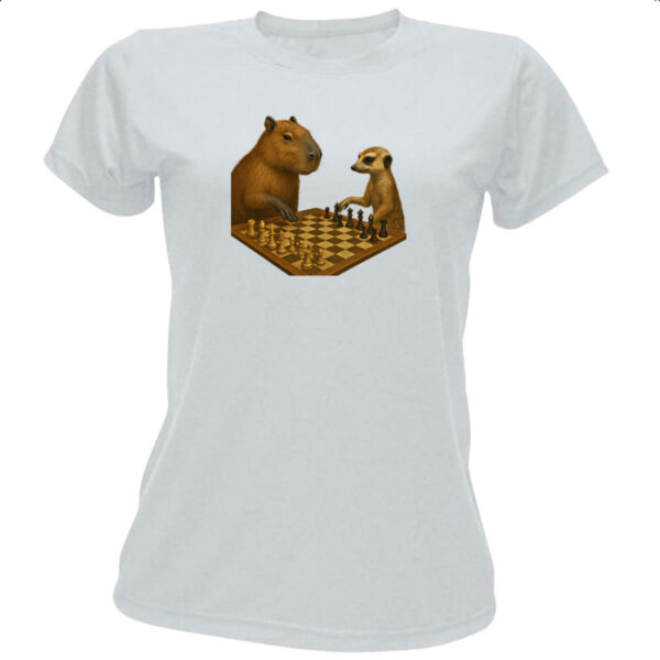 Camiseta Baby Look Xadrez Capivara vs Suricato