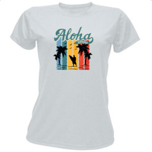 Camiseta Baby Look Aloha Hawaii Vintage Style
