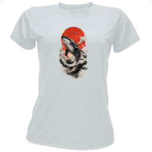 Camiseta Baby Look Baleia sunset japan