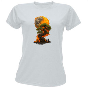 Camiseta Baby Look Bonzai sunset fire art