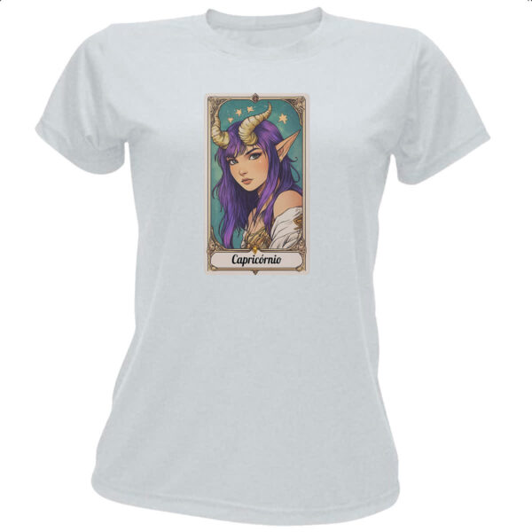 Camiseta Baby Look Carta Taro Signo Capricornio