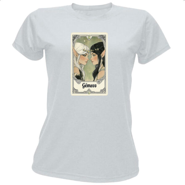 Camiseta Baby Look Carta Taro Signo Gemeos