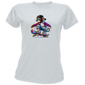 Camiseta Baby Look Chinpanze hip hop neon