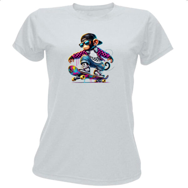 Camiseta Baby Look Chinpanze hip hop neon