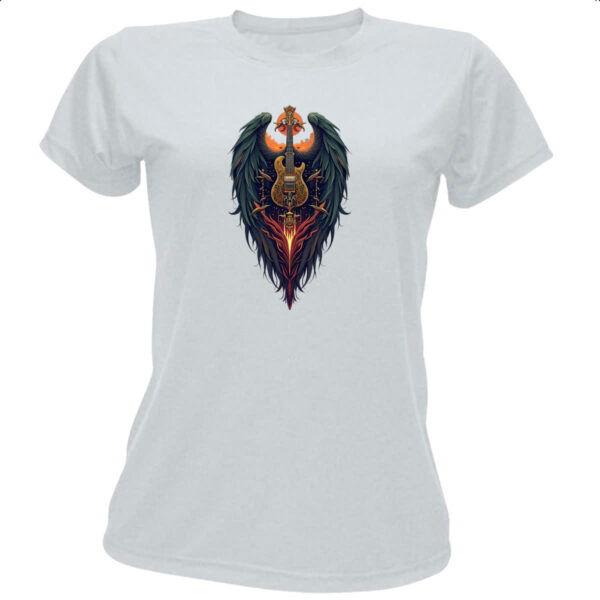 Camiseta Baby Look Guitarra asas