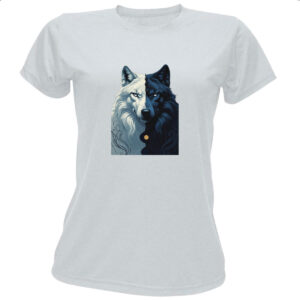 Camiseta Baby Look Lobo Yin-yang