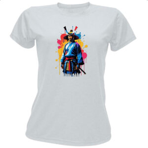 Camiseta Baby Look Samurai color style art