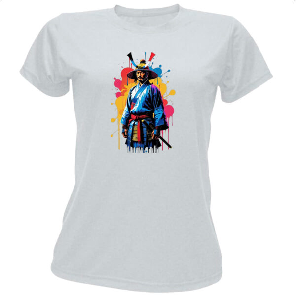 Camiseta Baby Look Samurai color style art