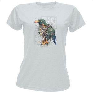 Camiseta Baby Look Aguia Mecanica Interna Cyberpunk