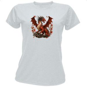 Camiseta Baby Look Dragao vermelho japones