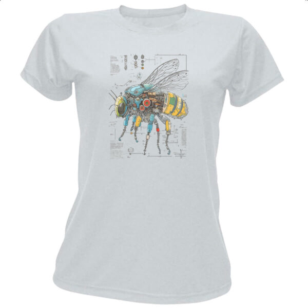 Camiseta Baby Look Mosca Mecanica Interna Cyberpunk