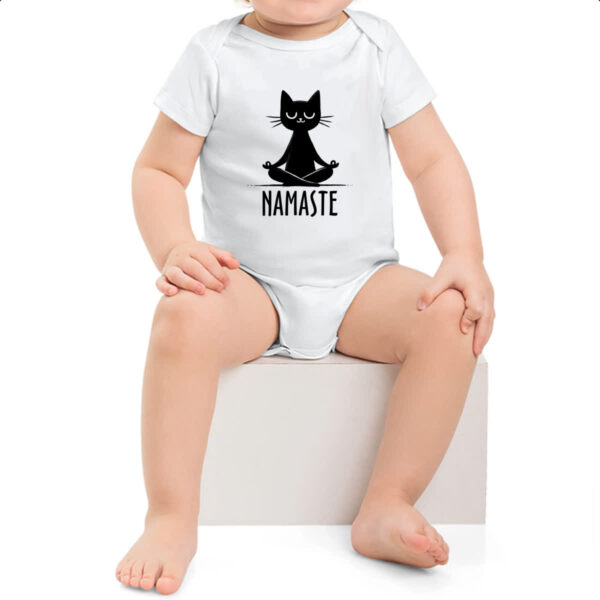 Body infantil Namaste Gato Preto - Imagem 2