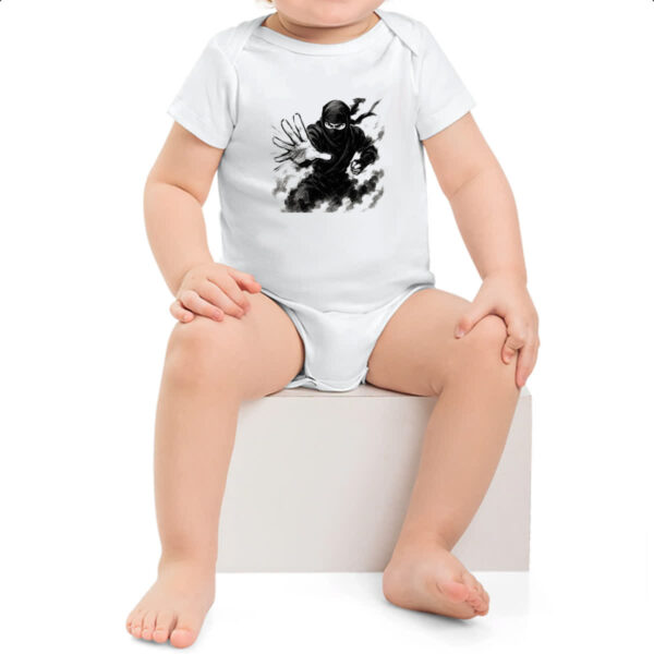 Body infantil Ninja Smoke Grafite Arte - Imagem 2