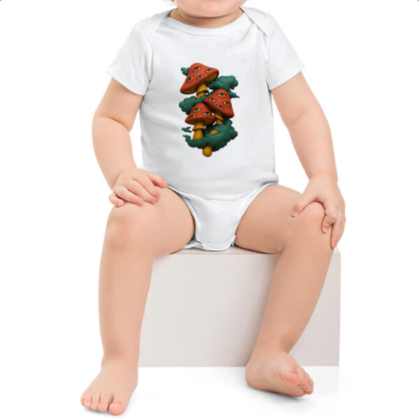 Body infantil Cogumelos Off-White - Imagem 2