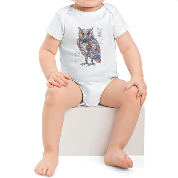 Body infantil Coruja Mecanica Interna Cyberpunk - Imagem 2