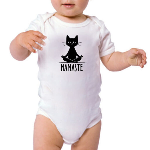 Body infantil Namaste Gato Preto - Imagem 3