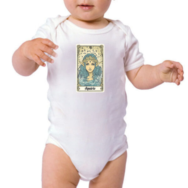Body infantil Carta Taro Signo Aquario - Imagem 3