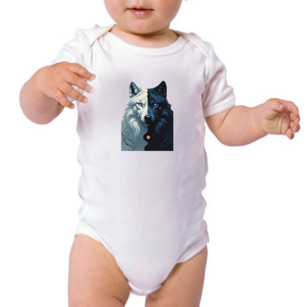 Body infantil Lobo Yin-yang - Imagem 3