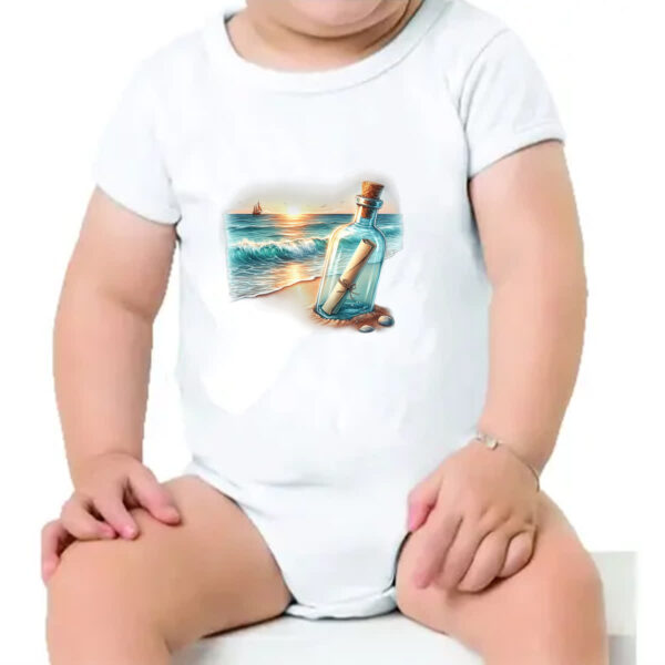 Body infantil Mensagem na garrada travel art - Imagem 4