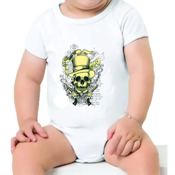 Body infantil Caveira e revolveres - Imagem 4