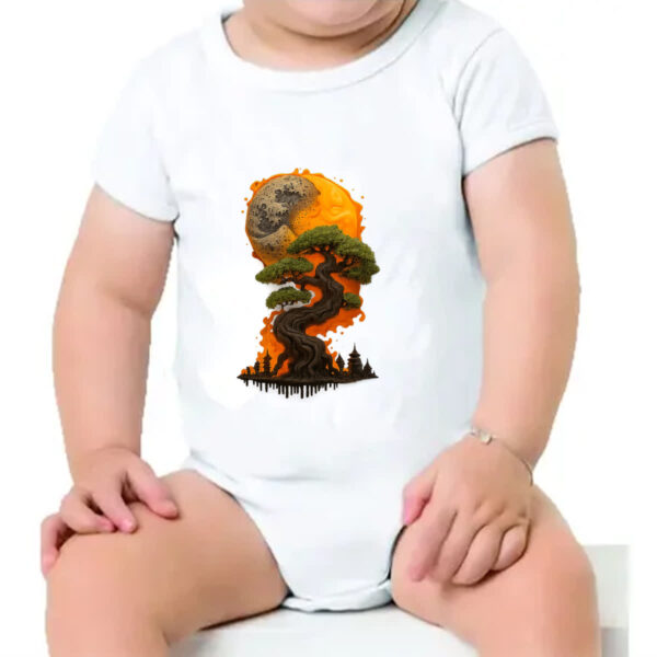 Body infantil Bonzai sunset fire art - Imagem 4