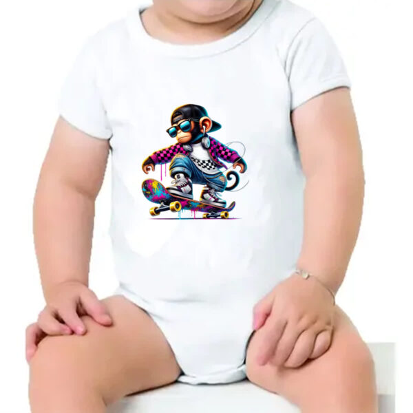 Body infantil Chinpanze hip hop neon - Imagem 4