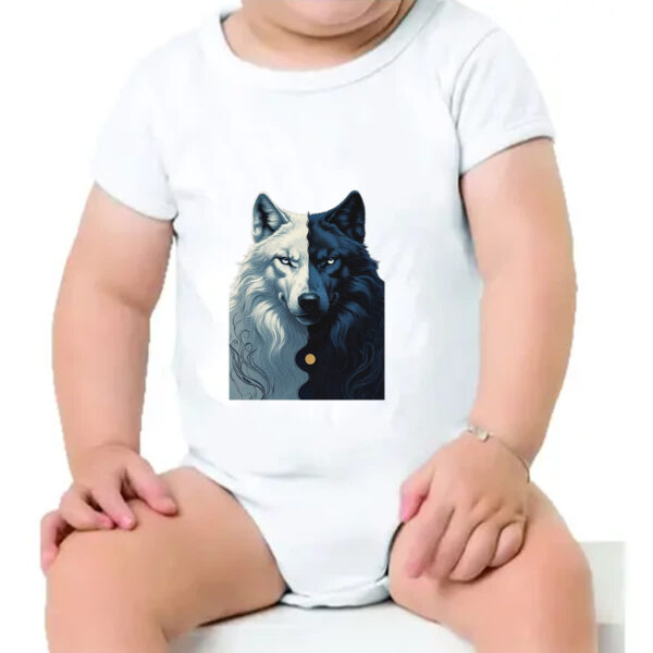 Body infantil Lobo Yin-yang - Imagem 4
