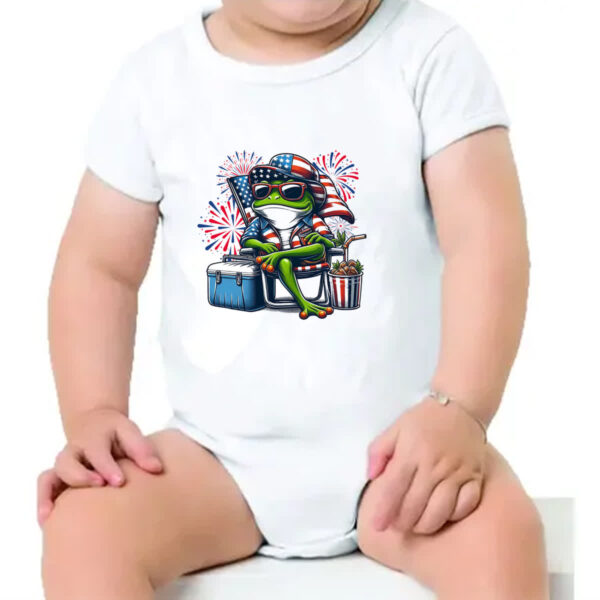Body infantil Sapo Independencia EUA - Imagem 4