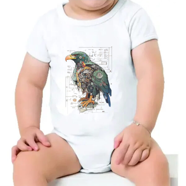 Body infantil Aguia Mecanica Interna Cyberpunk - Imagem 4
