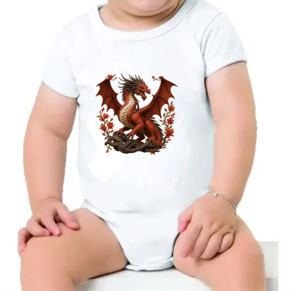 Body infantil Dragao vermelho japones - Imagem 4