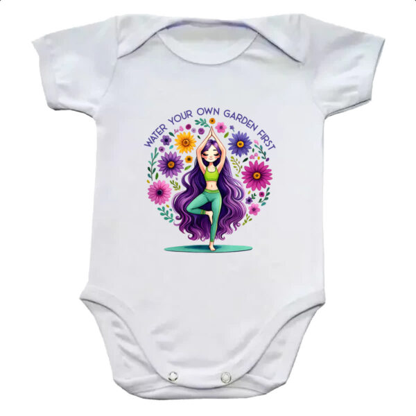 Body infantil Namaste Yoga Girl Flowers
