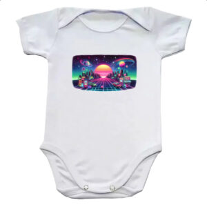 Body infantil Nostalgia anos 80 neon