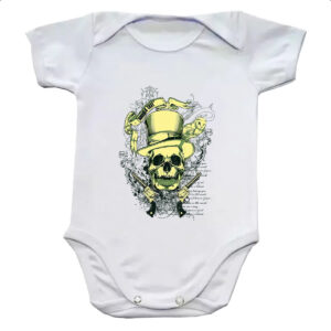 Body infantil Caveira e revolveres