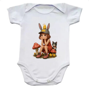 Body infantil Menina Cute Cogumelos
